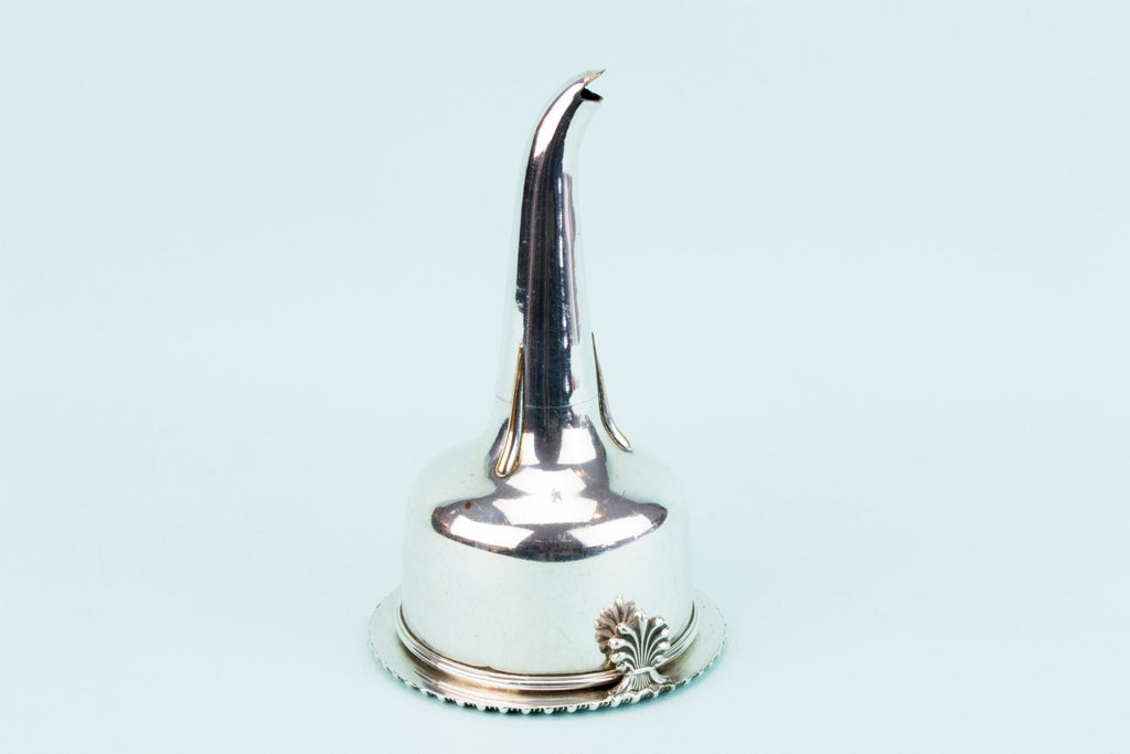 Silver Plated Wine Decanter Funnel, English 1810s