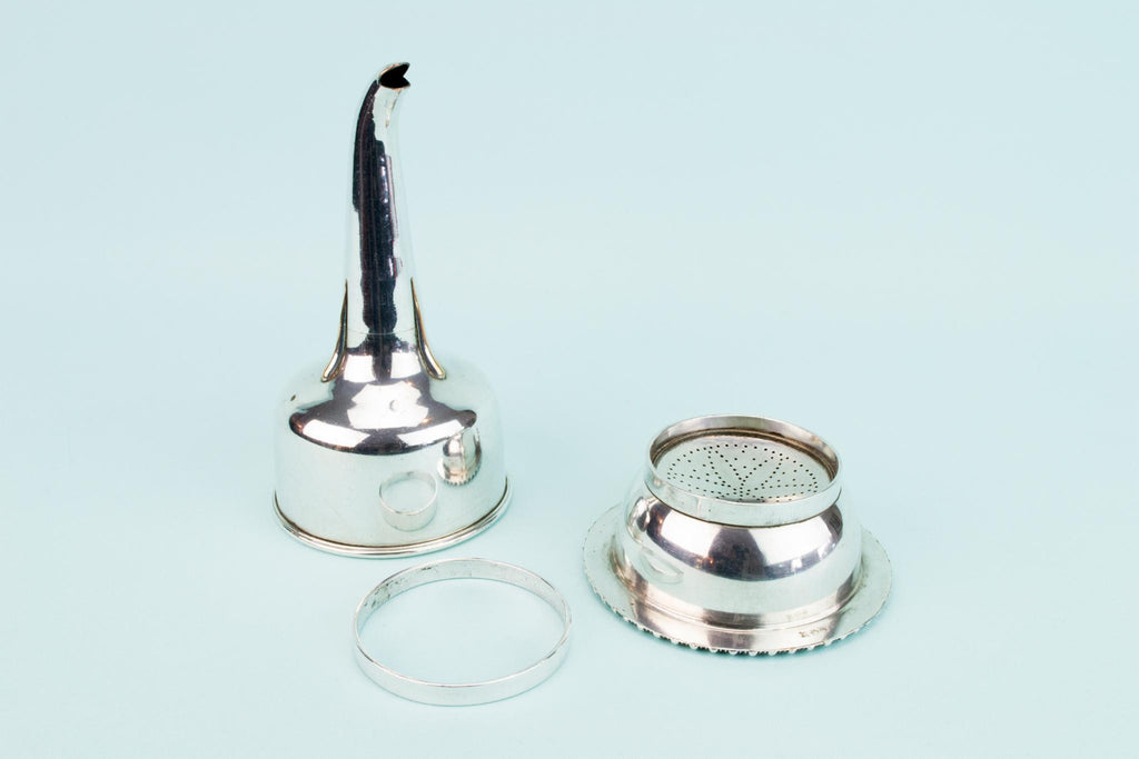 Silver Plated Wine Decanter Funnel, English 1810s
