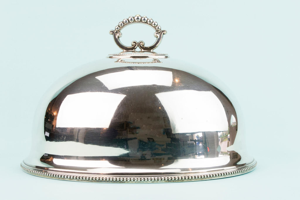 Silver Plated Dome Dish Cover, English Early 1900s