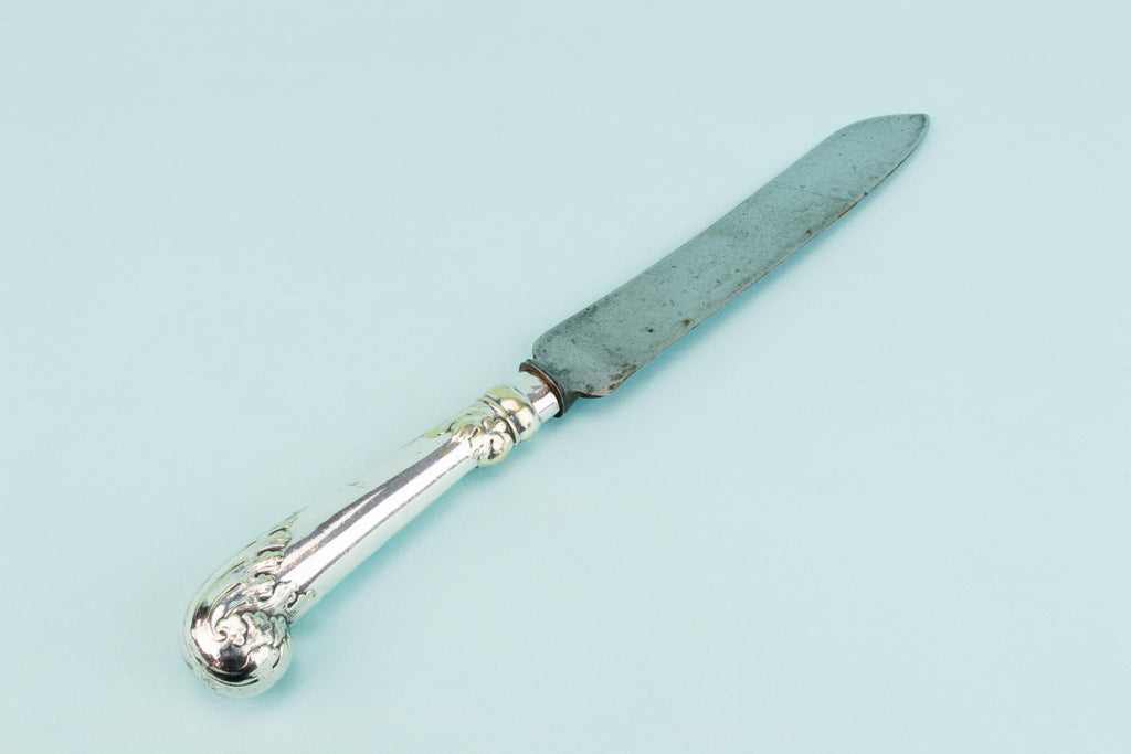 Silver Plated & Steel Bread Knife, English Late 19th Century