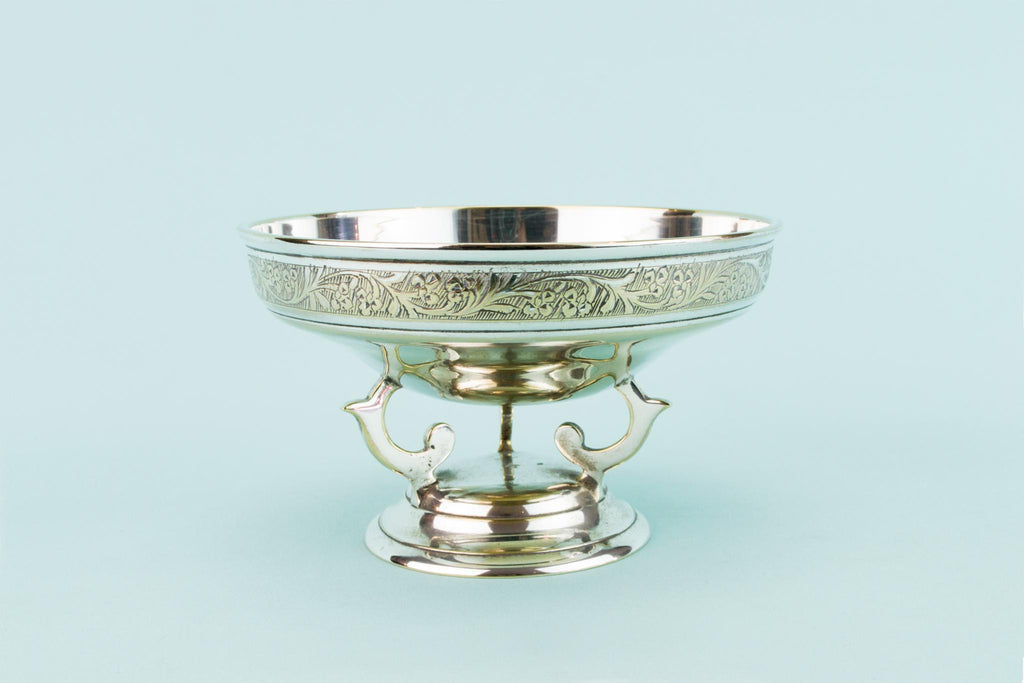 Silver Plated Dish on Stand, Anglo-Indian Early 1900s