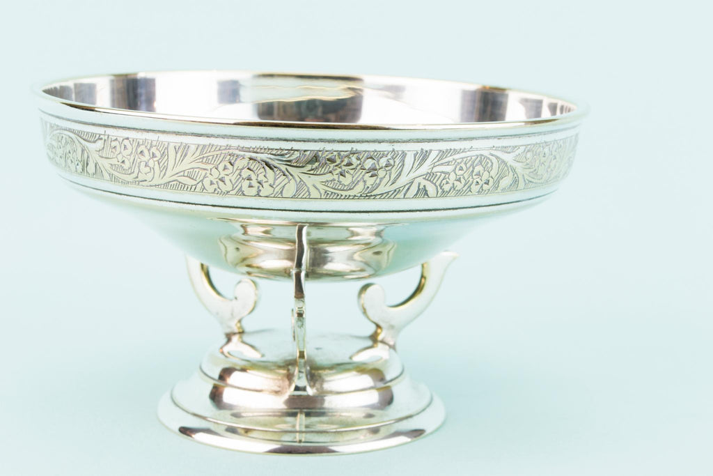 Silver Plated Dish on Stand, Anglo-Indian Early 1900s