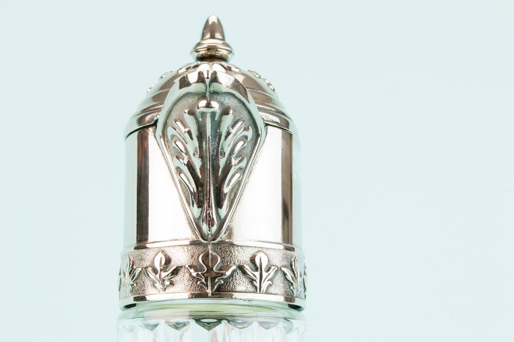 Glass and Silver Plated Wine Carafe, English Mid 20th Century