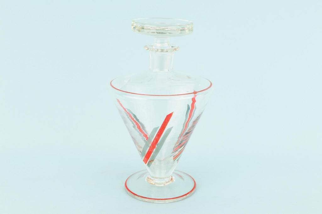 Art Deco Glass Decanter, Continental European 1930s