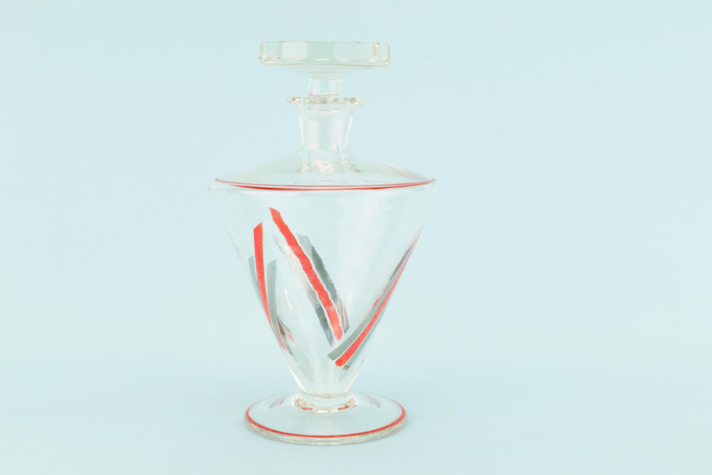 Art Deco Glass Decanter, Continental European 1930s