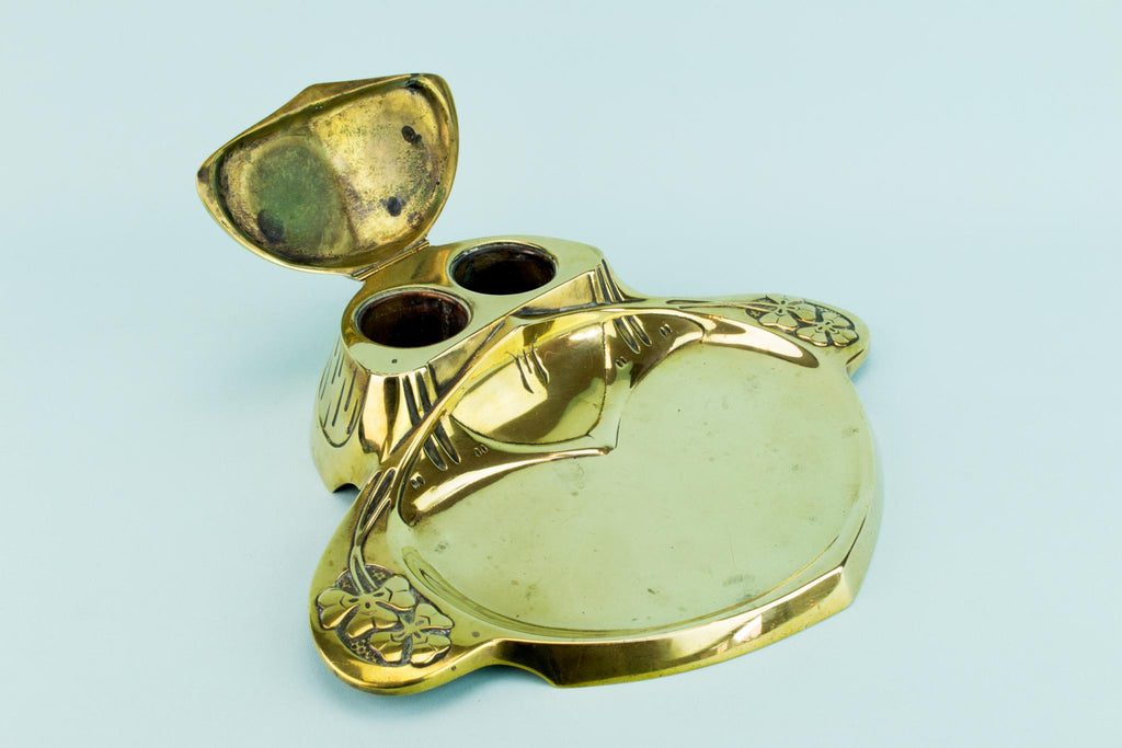 Bronze Art Nouveau Inkwell, Austrian Circa 1900
