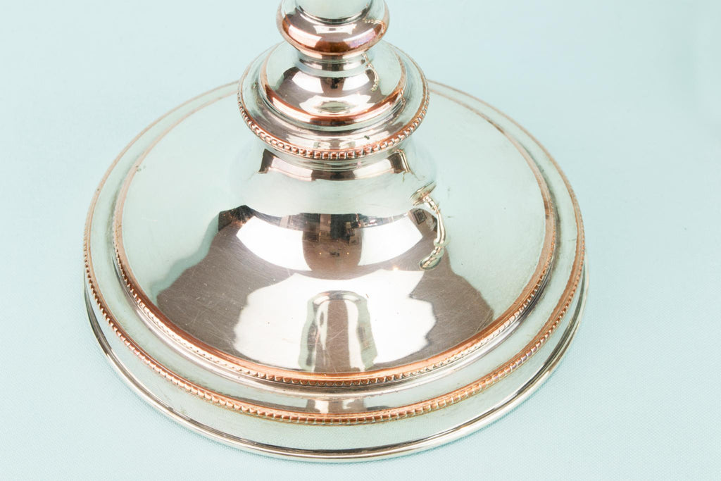 Pair Of Silver Plated Medium Candlesticks, English 1930s