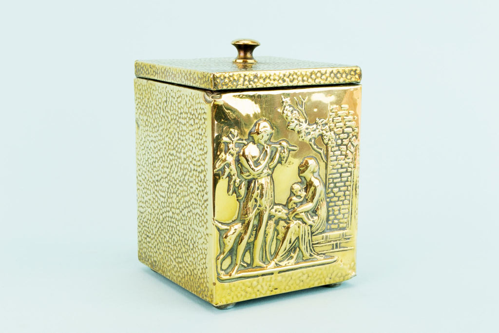 Tea Storage Box in Brass, English Circa 1900