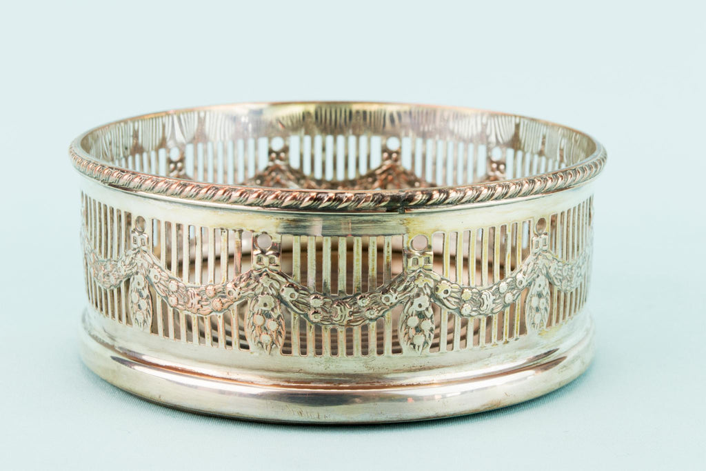 Silver Plated Medium Neo-Classical Coaster, English 1930s