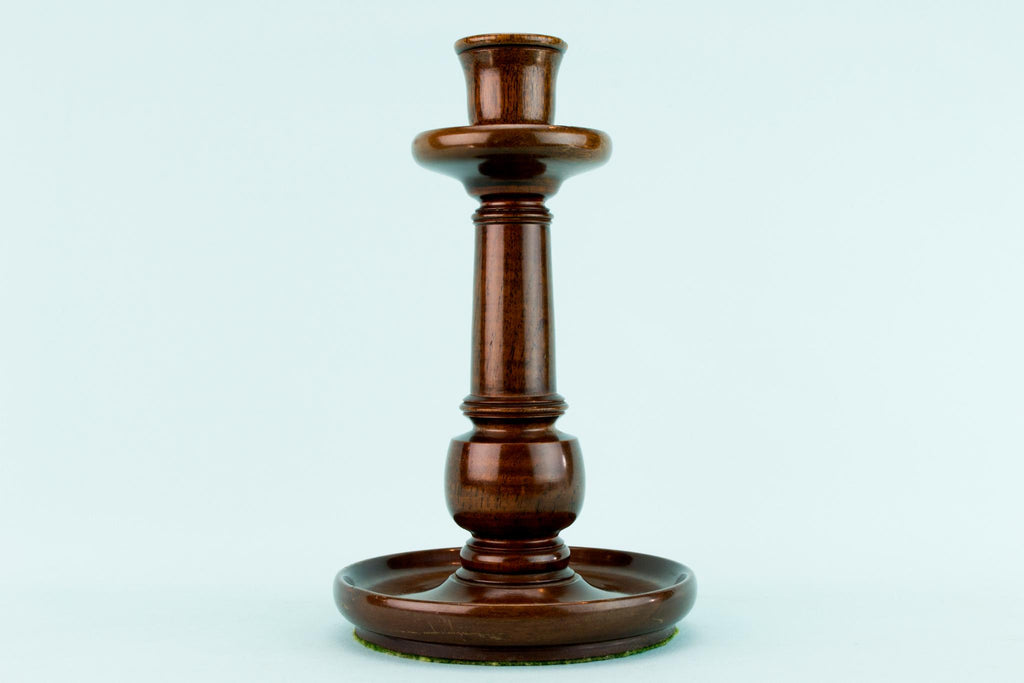 Pair Of Mahogany Large Candlesticks, English Circa 1900