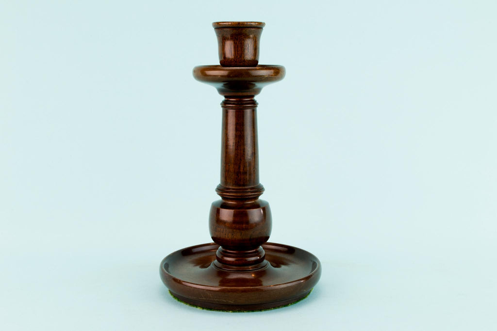 Pair Of Mahogany Large Candlesticks, English Circa 1900