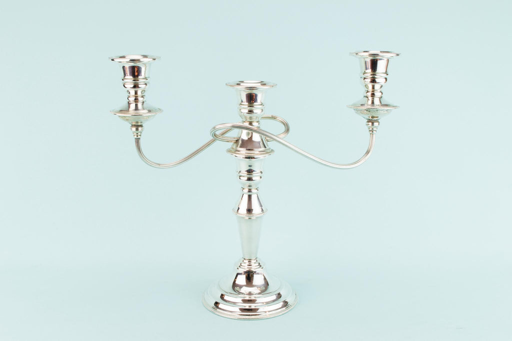 Silver Plated Large Candelabra, English Mid 20th Century