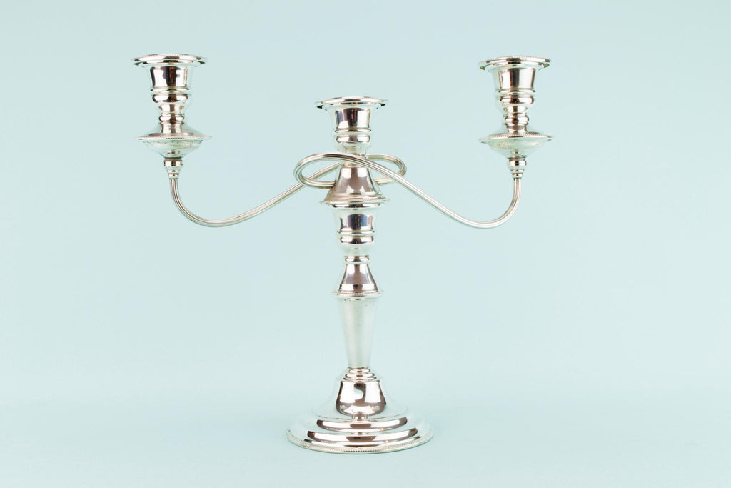 Silver Plated Large Candelabra, English Mid 20th Century