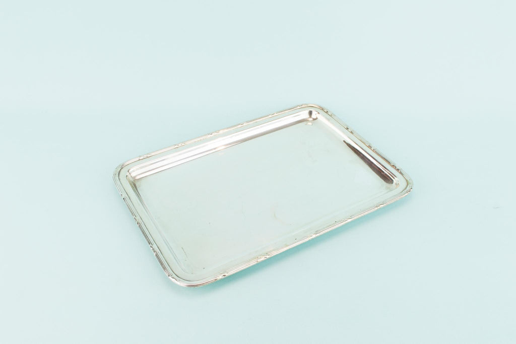 Medium Silver Plated Serving Tray, English Early 1900s