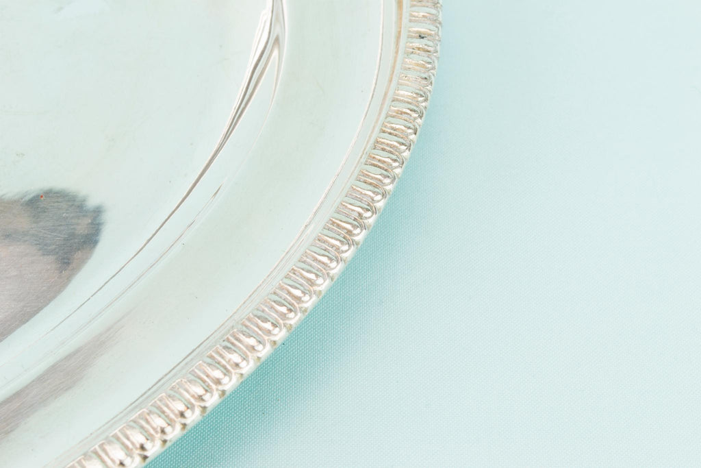 Silver Plated Oval Serving Tray, English 1930s