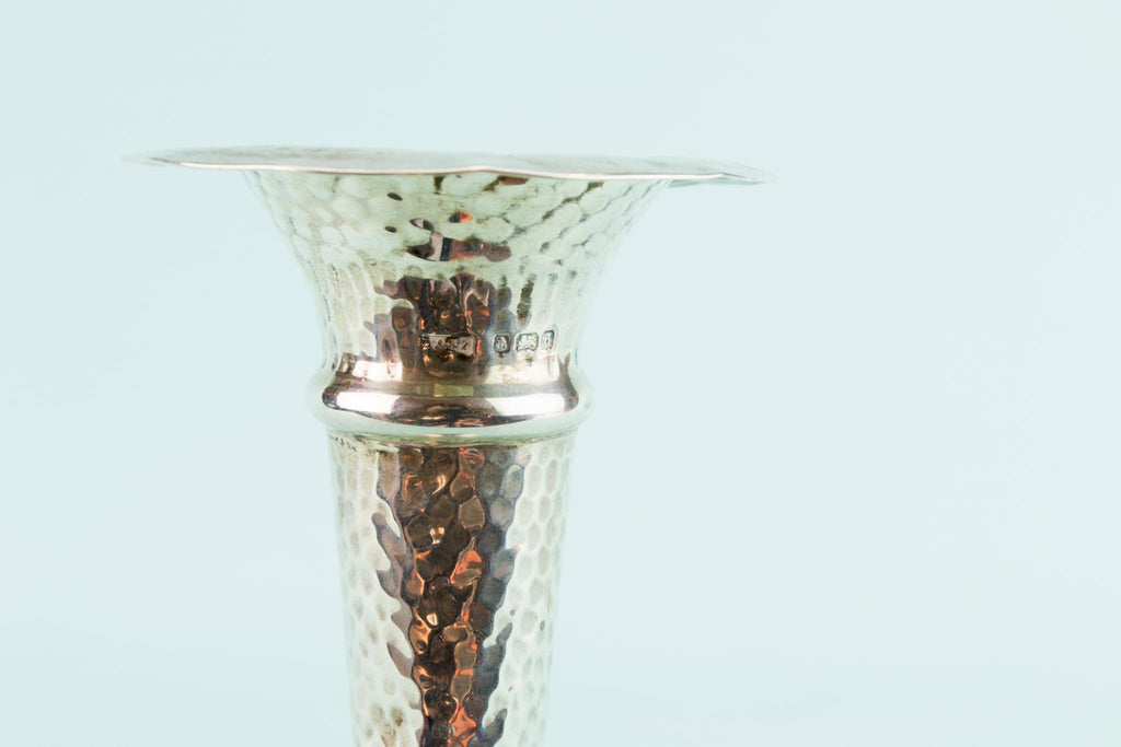 Sterling Silver Small Art Nouveau Vase, English 1903