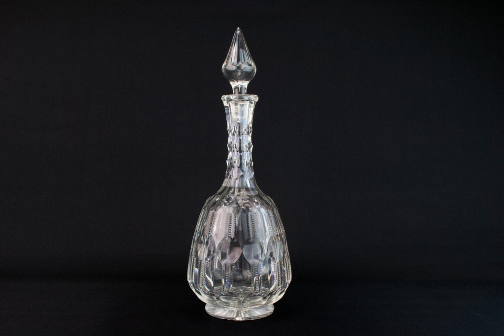 Victorian Cut Glass Decanter, English 19th Century