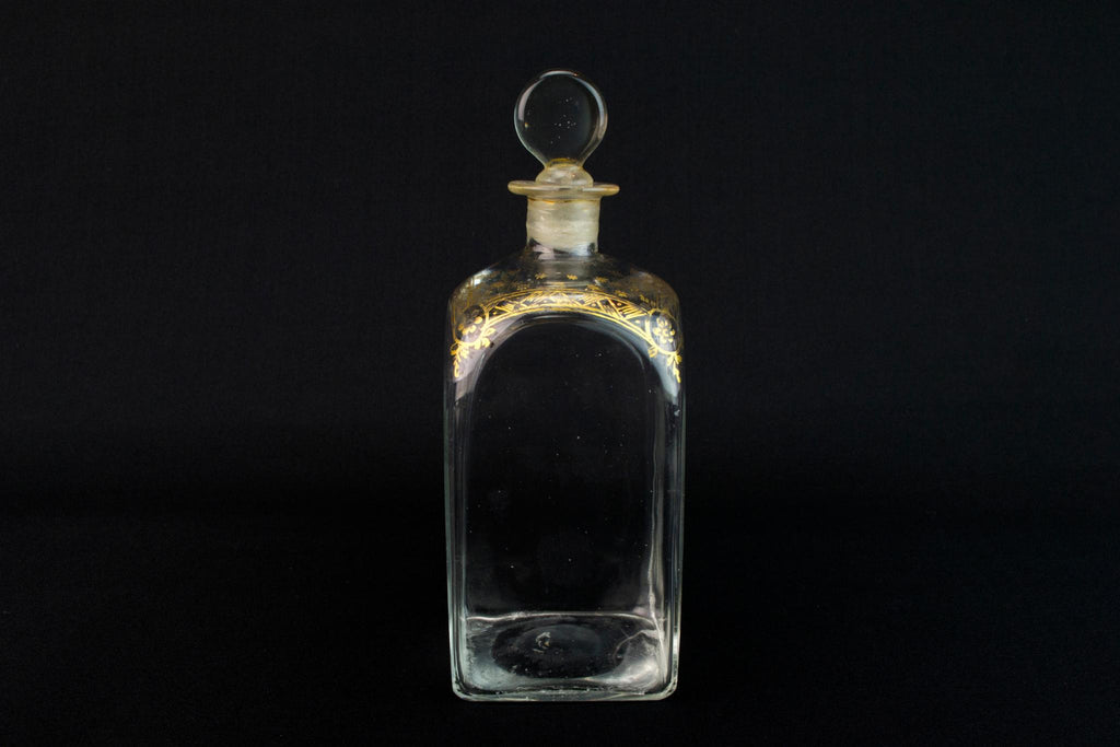 Gilded Glass Whisky Decanter, English Circa 1800