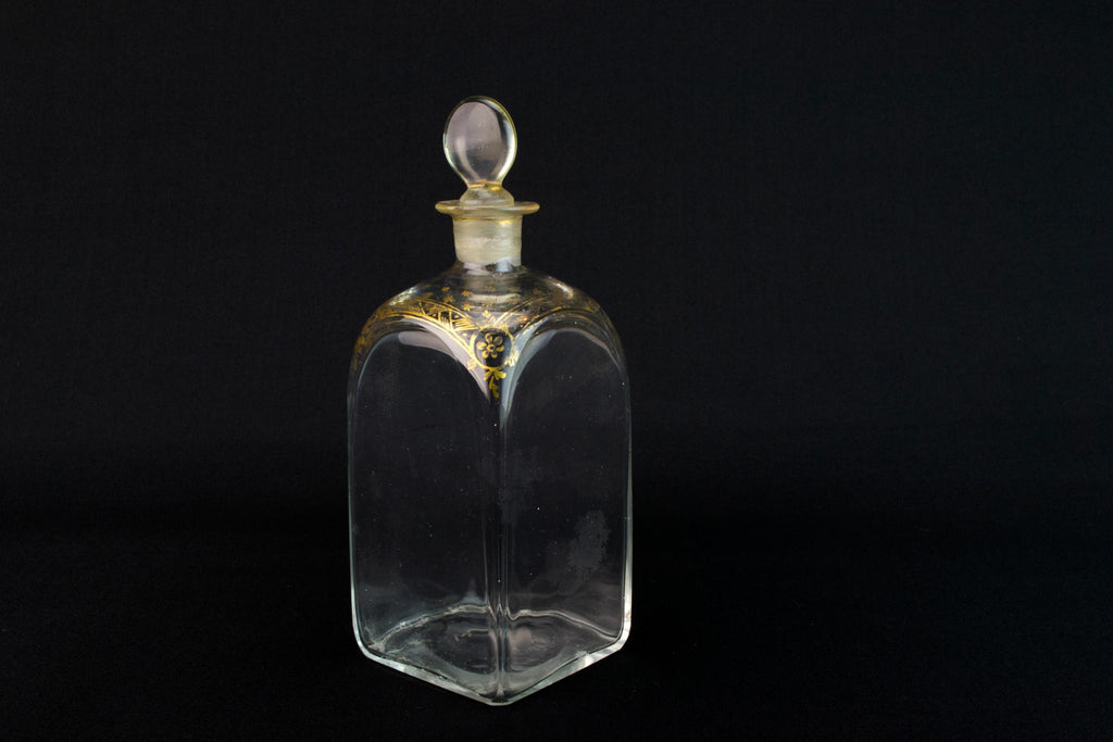 Gilded Glass Whisky Decanter, English Circa 1800