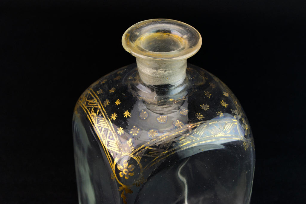 Gilded Glass Whisky Decanter, English Circa 1800