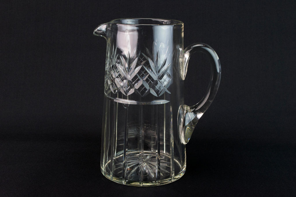 Cut Glass Medium Jug, English 1930s