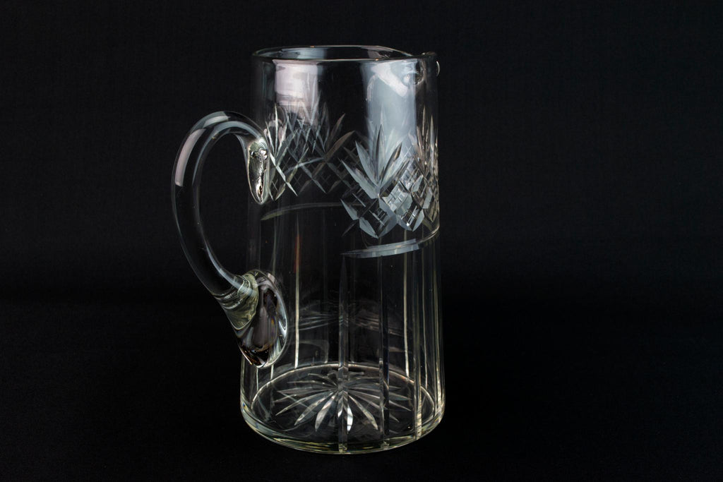 Cut Glass Medium Jug, English 1930s