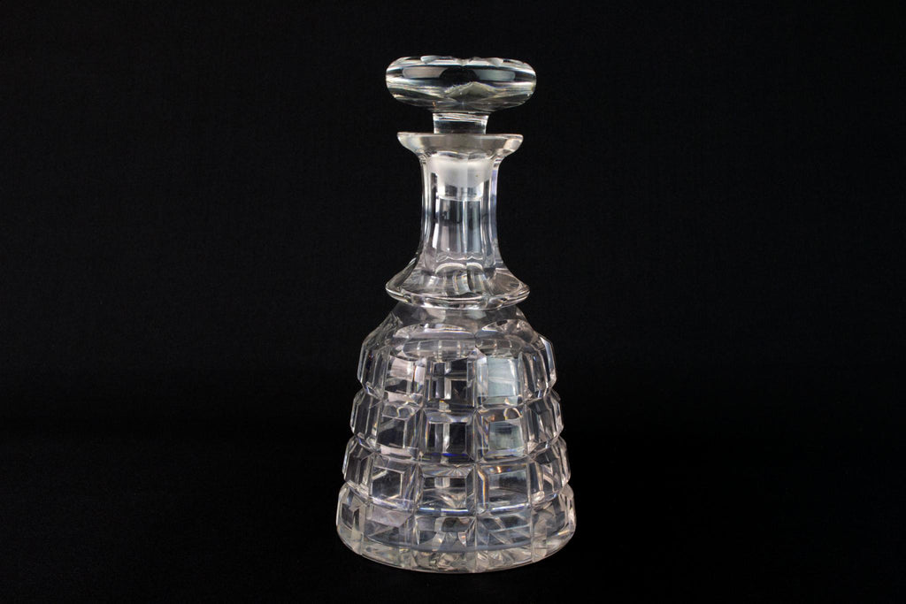 Cut Glass Whisky Decanter, English 1930s