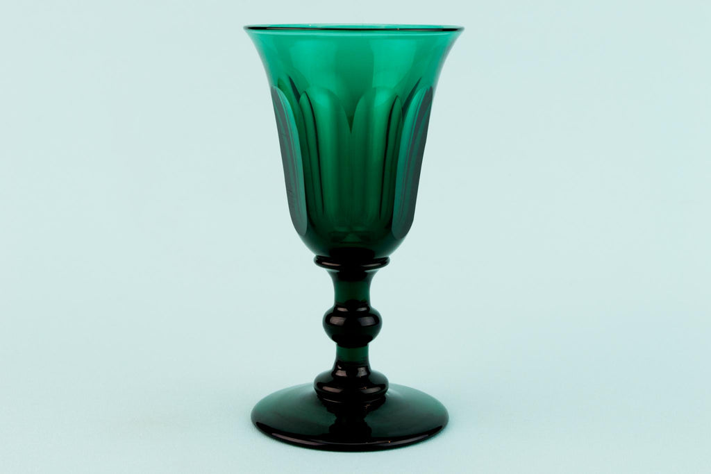 Green Dessert Wine Glass, English Mid 19th Century