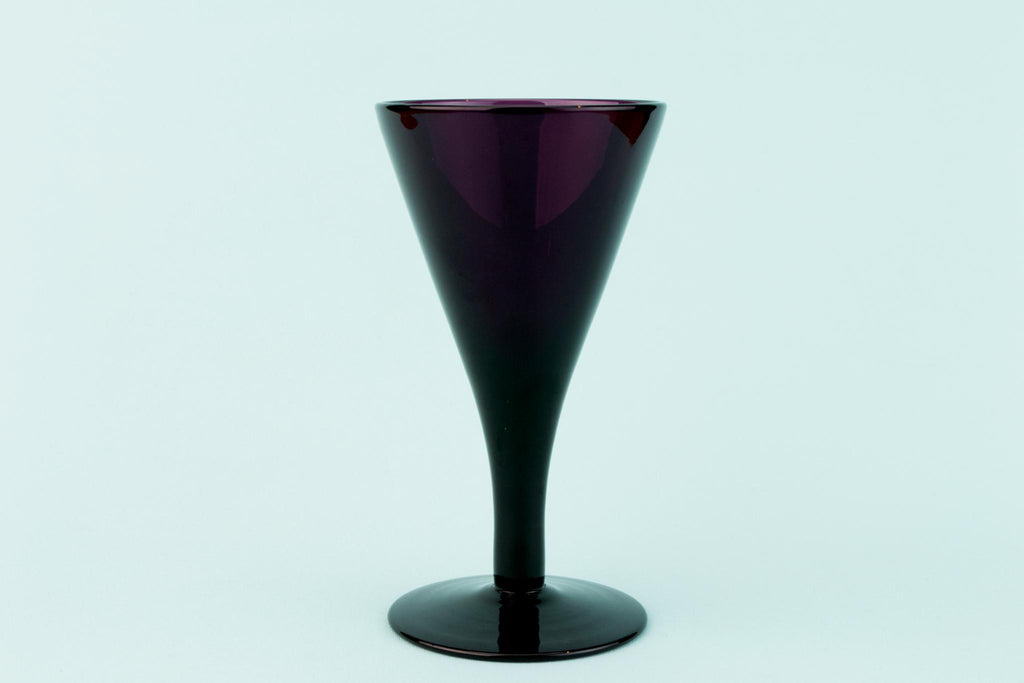 Dark Amethyst Wine Glass, English Circa 1820