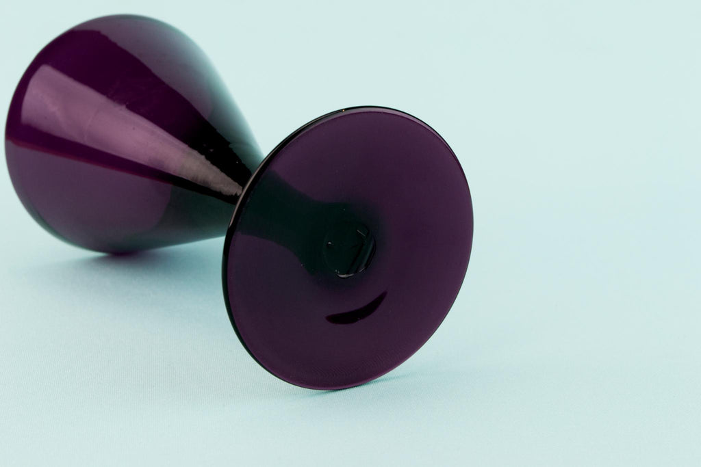 Dark Amethyst Wine Glass, English Circa 1820