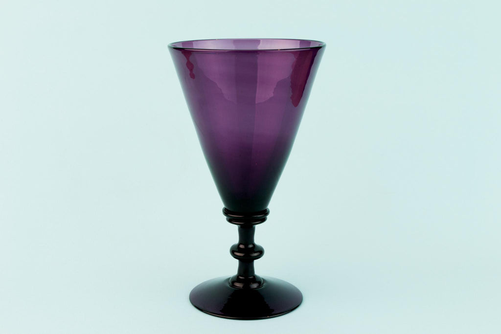 Amethyst Wine Glass, English Georgian 18th Century