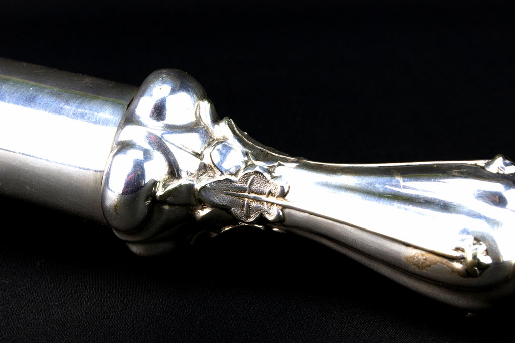 Silver Plated Lamb Leg Holder, French Early 1900s