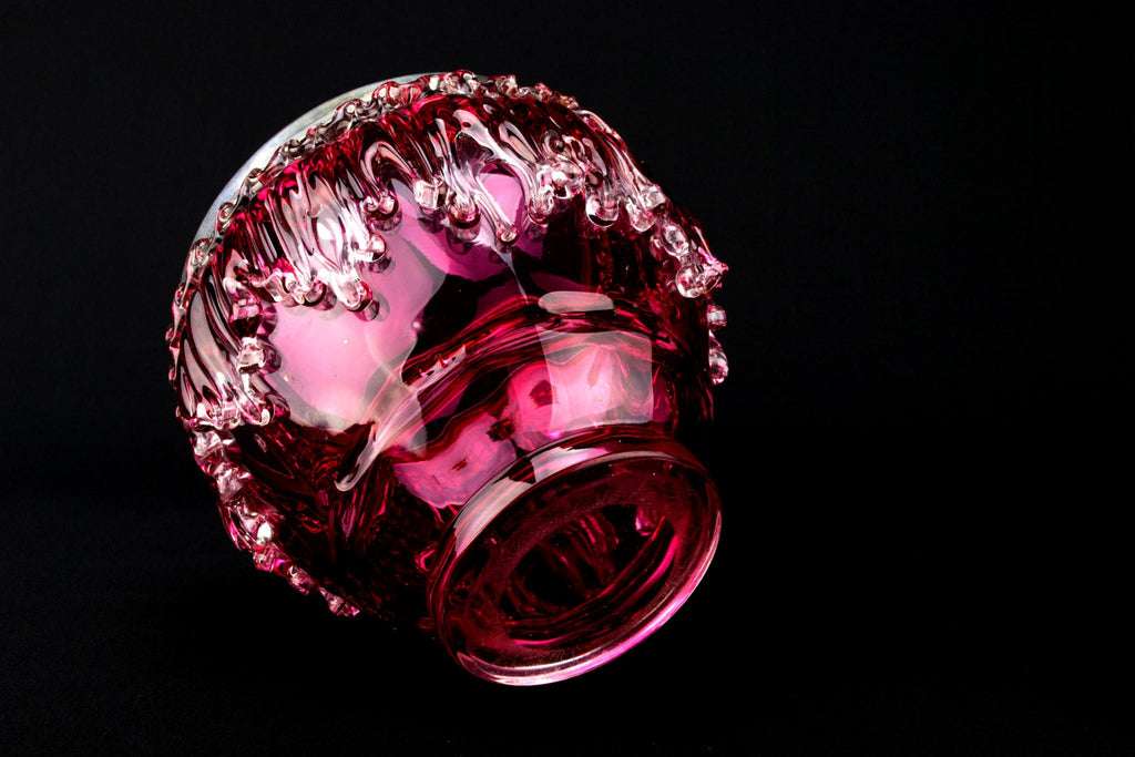 Cranberry Red Glass Ice Bucket, English Circa 1900