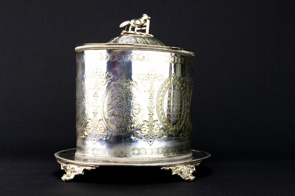 Large Silver Plated Storage Jar, English 1870s