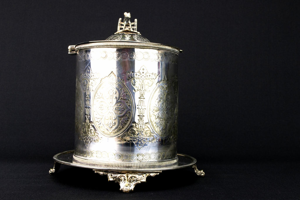 Large Silver Plated Storage Jar, English 1870s