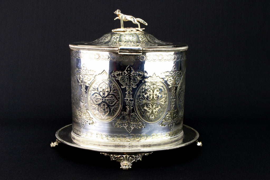 Large Silver Plated Storage Jar, English 1870s