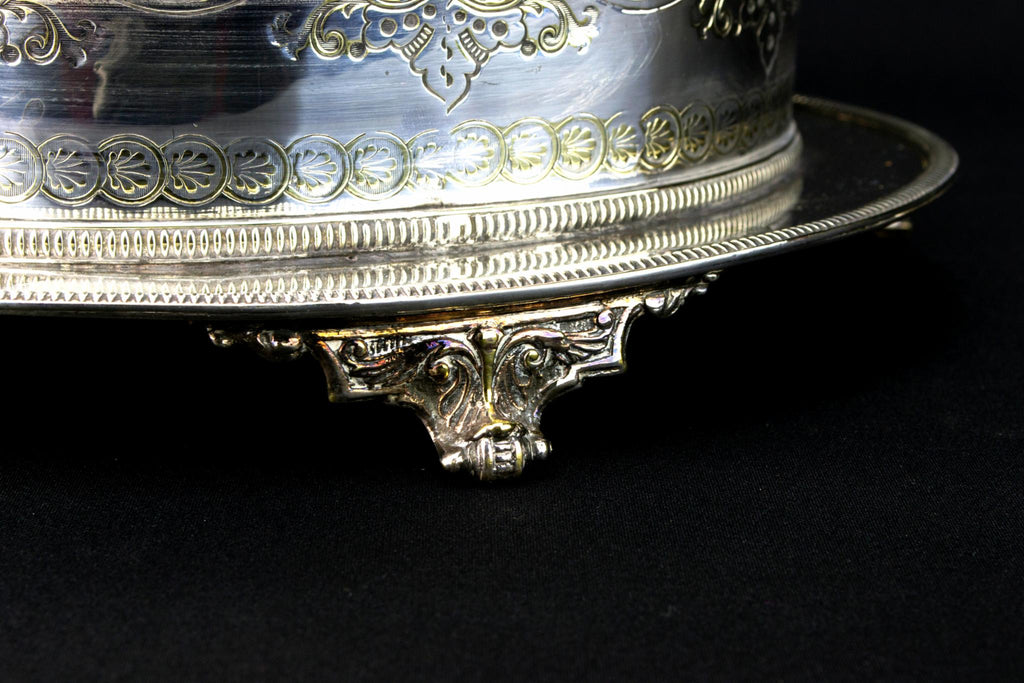 Large Silver Plated Storage Jar, English 1870s