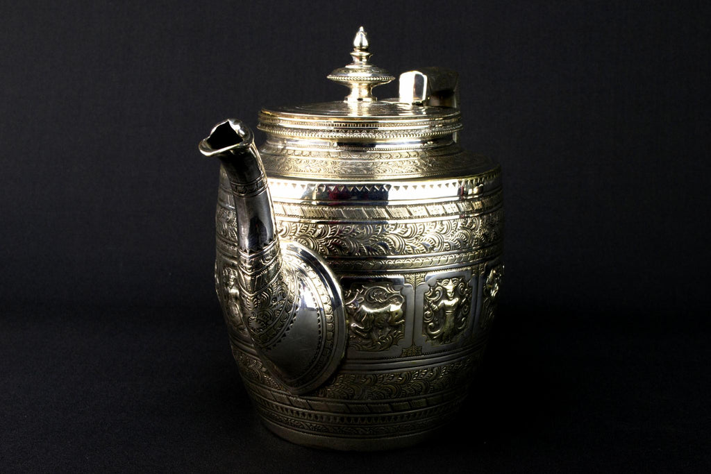 Silver Plated Zodiac Tea Set, English Late 19th Century