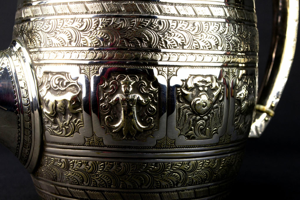 Silver Plated Zodiac Tea Set, English Late 19th Century