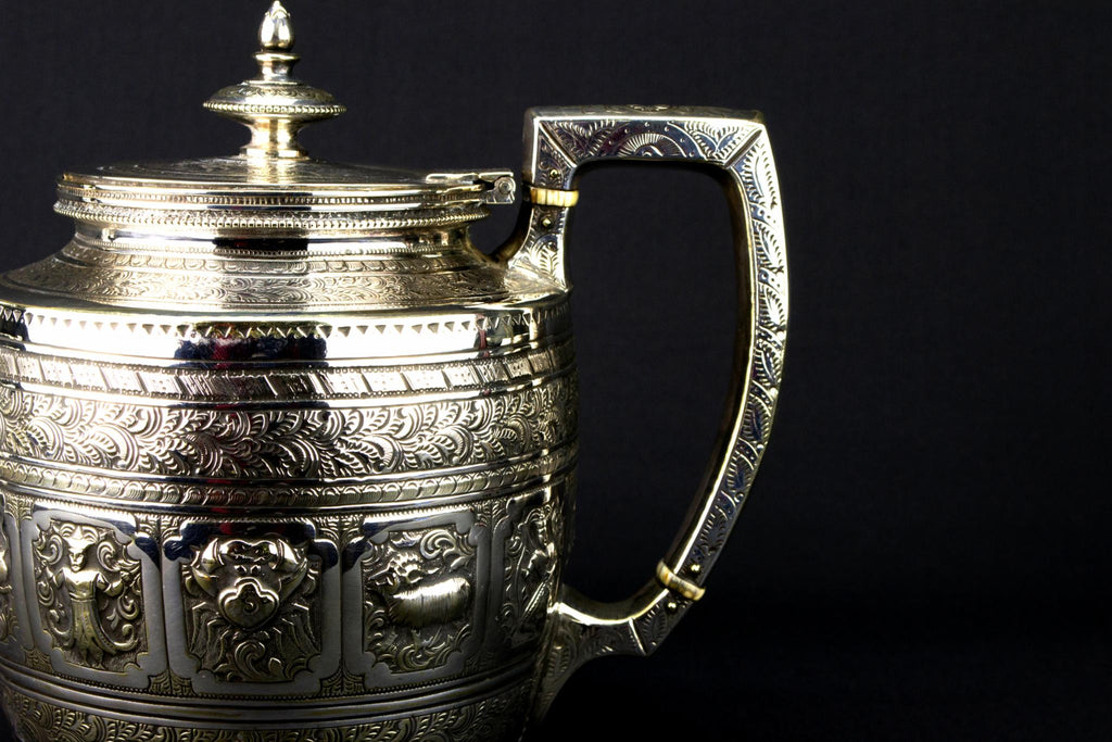 Silver Plated Zodiac Tea Set, English Late 19th Century