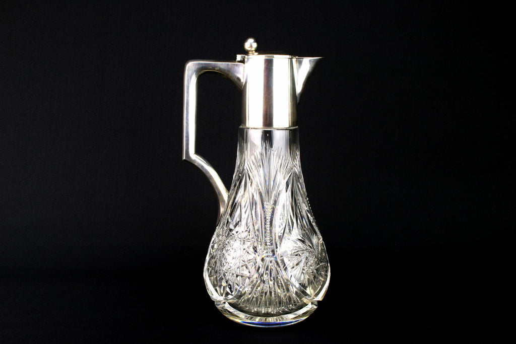 Silver & Cut Glass Table Wine Carafe