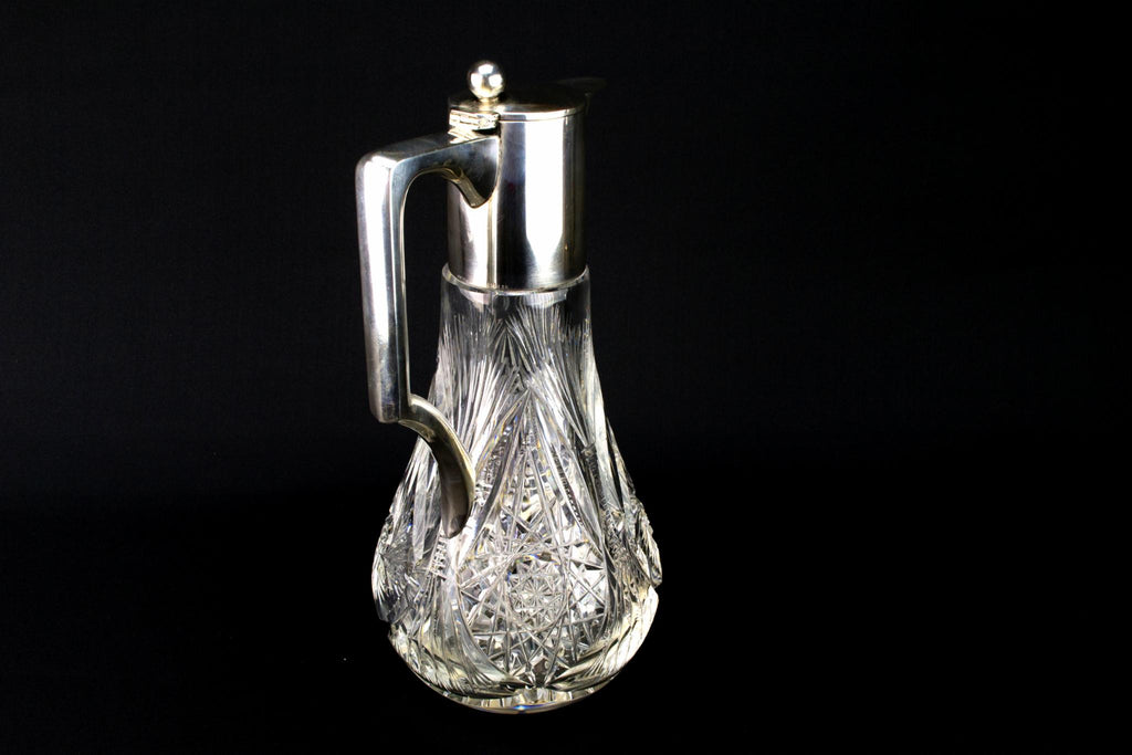Silver & Cut Glass Table Wine Carafe