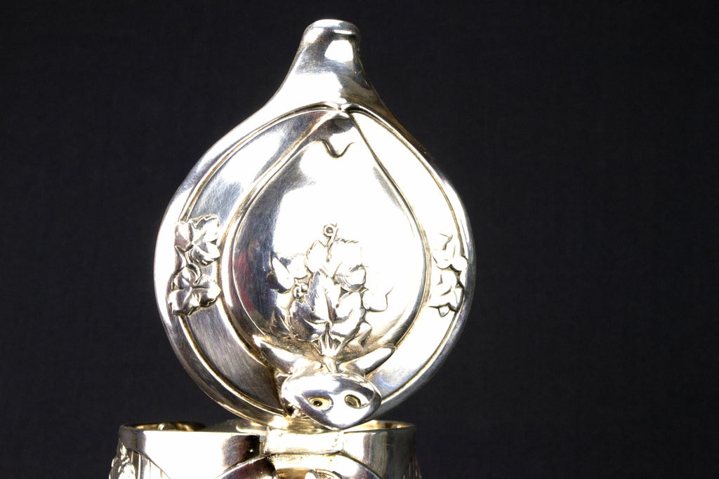 Art Nouveau Glass Carafe, French Circa 1900