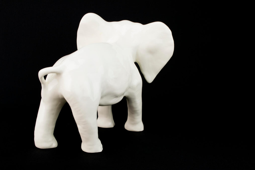 Large White Porcelain Elephant Sculpture