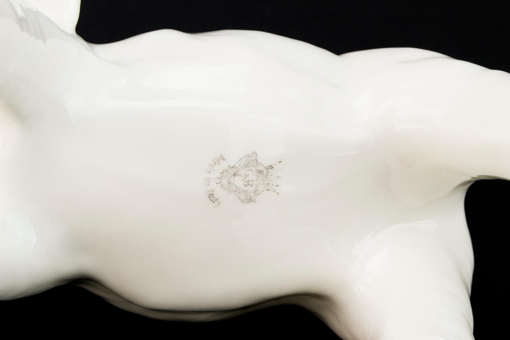 Large White Porcelain Elephant Sculpture
