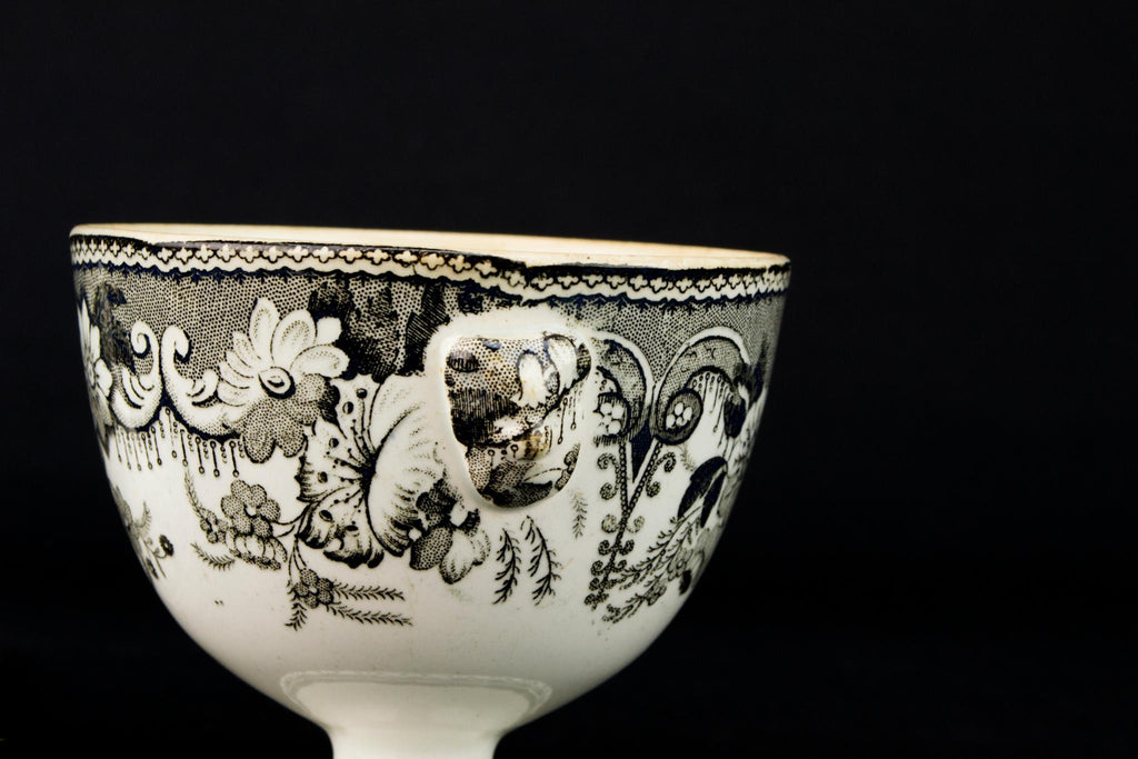 Black & White Sugar Bowl, English Circa 1800