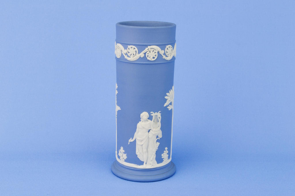 Wedgwood Small Vase in Blue and White Jasperware