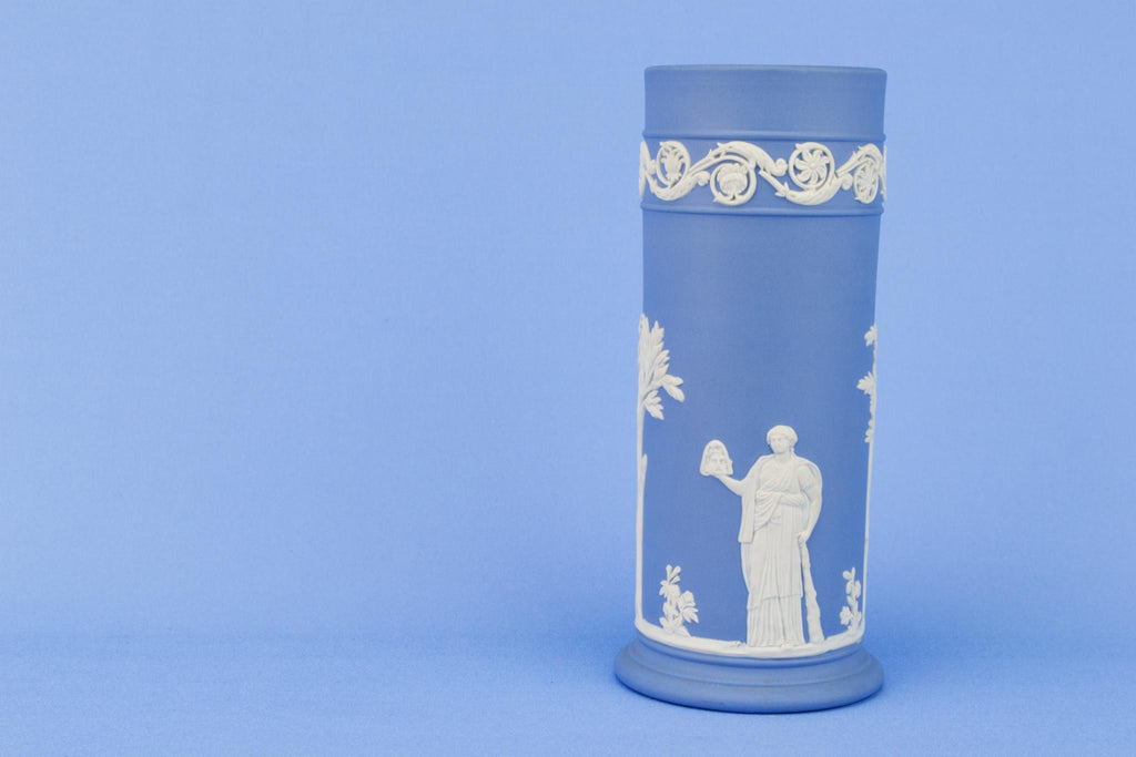 Wedgwood Small Vase in Blue and White Jasperware