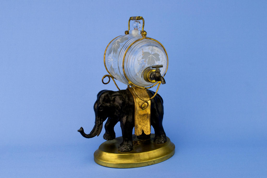 Bronze Elephant Decanter, French Mid 19th Century
