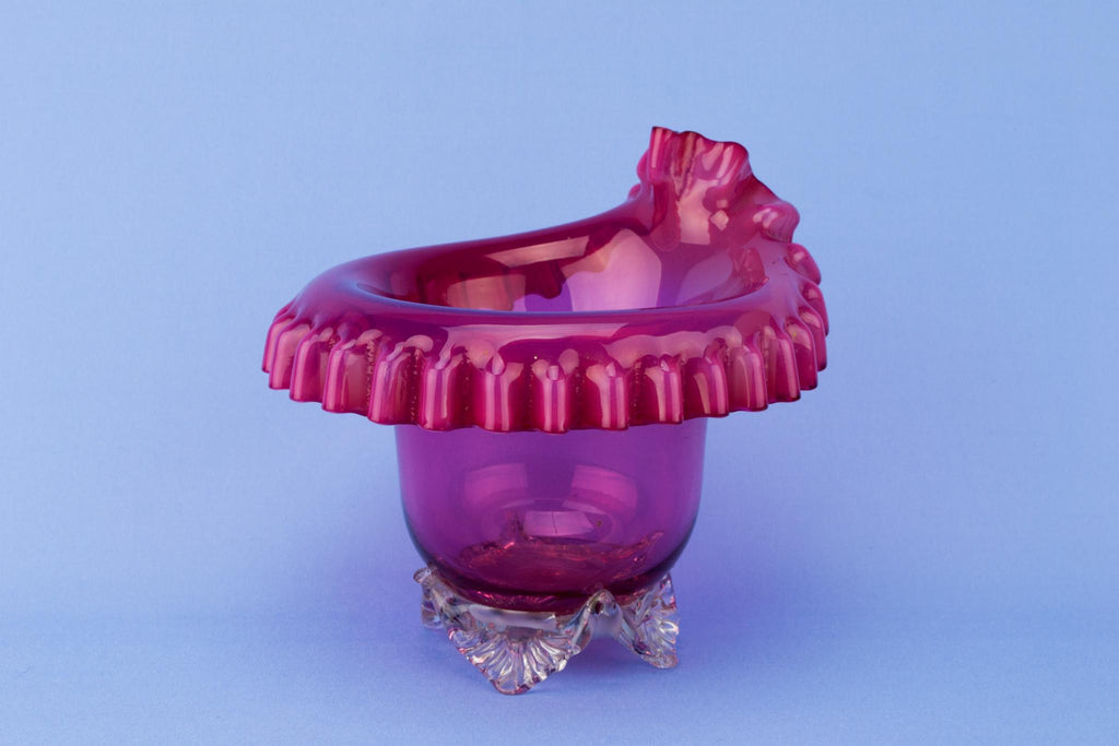 Cranberry Red Glass Serving Bowl, English 19th Century